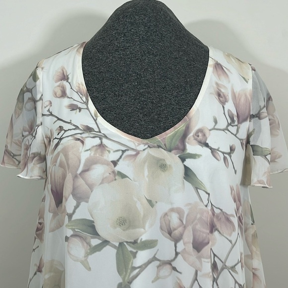 Show Me Your MuMu Kylie Mini Dress - Small - Floral Lined Flowy Sheer - Picture 7 of 14